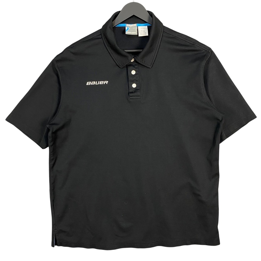Bauer Polo Shirt Short Sleeve Mens XL Black Performance Hockey Golf‎